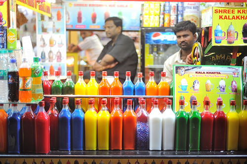 colourful drinks at Juhu Beach Mumbai