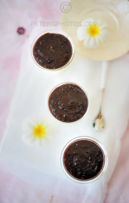 Greek yoghurt panna cotta with prunes