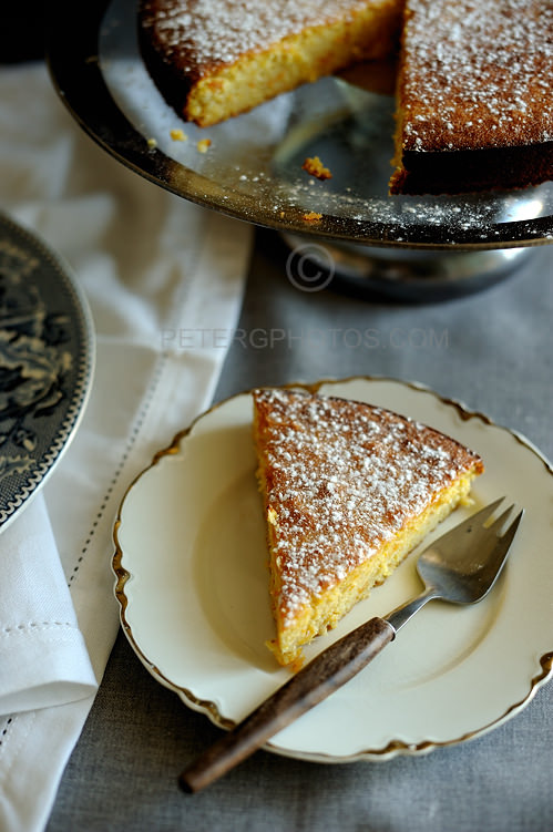 slice of orange and almond cake