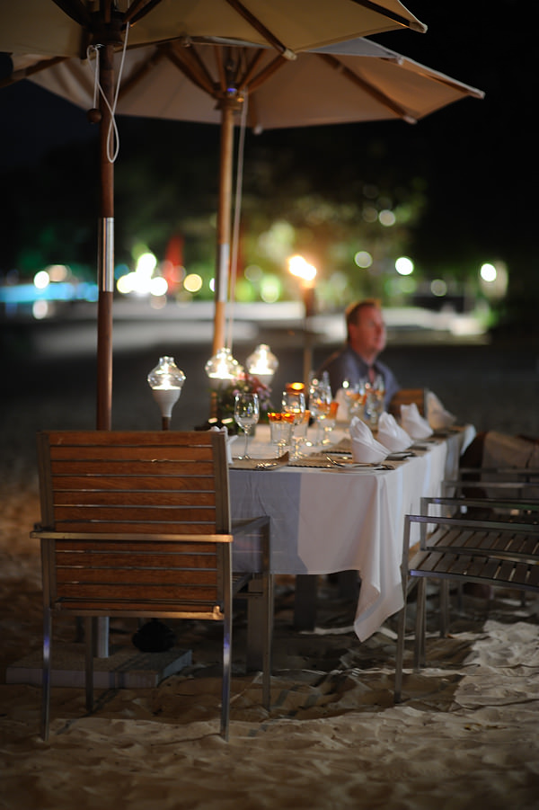 table setting for bbq on the beach Koh Samui