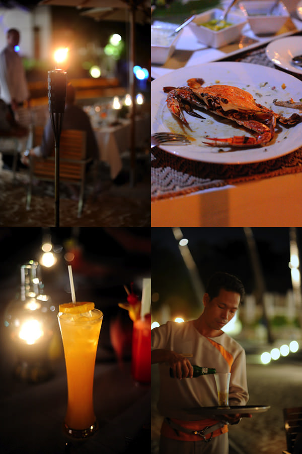 twilight seafood barbecue on Chaweng Beach koh Samui