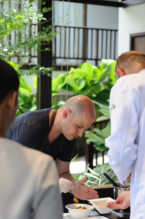 me cooking away!...plating up the Tom Ka Gai