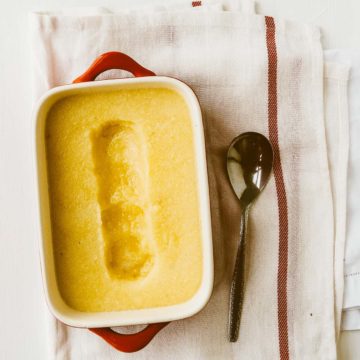 pineapple granita in a baking dish