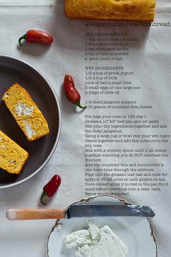 Jalapeno and feta cornbread recipe