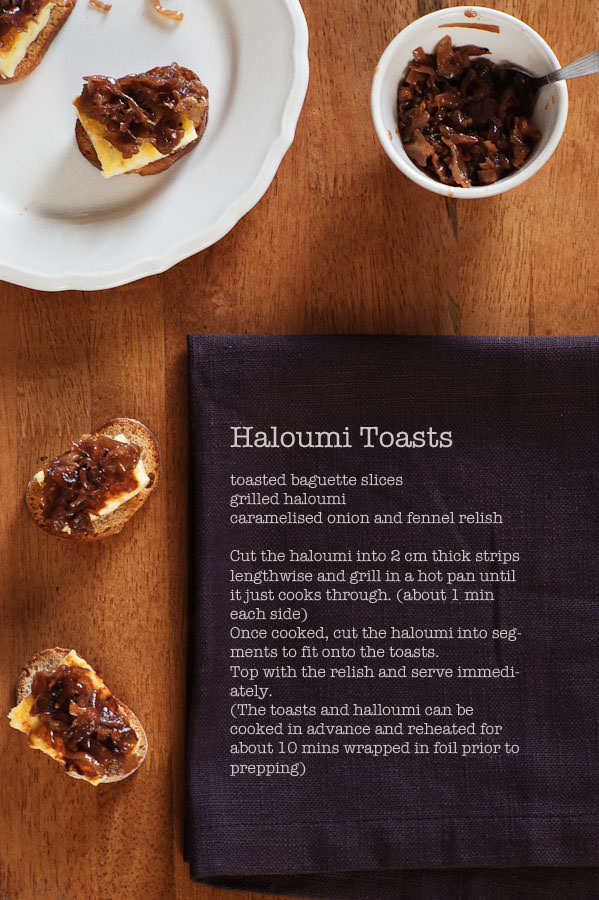 haloumi toasts canapes