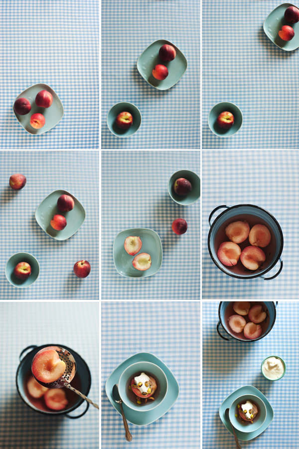 collage of summer peaches