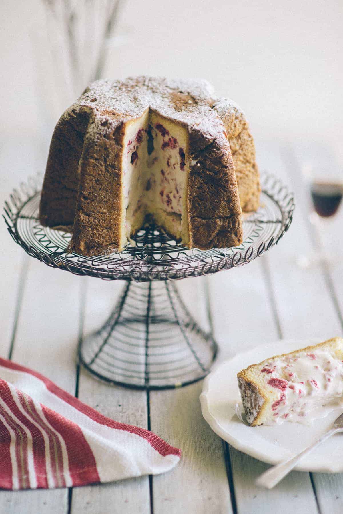 pandoro filled with ice cream