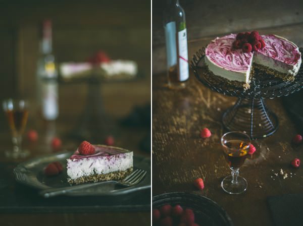 raw vegan cheesecake with berries