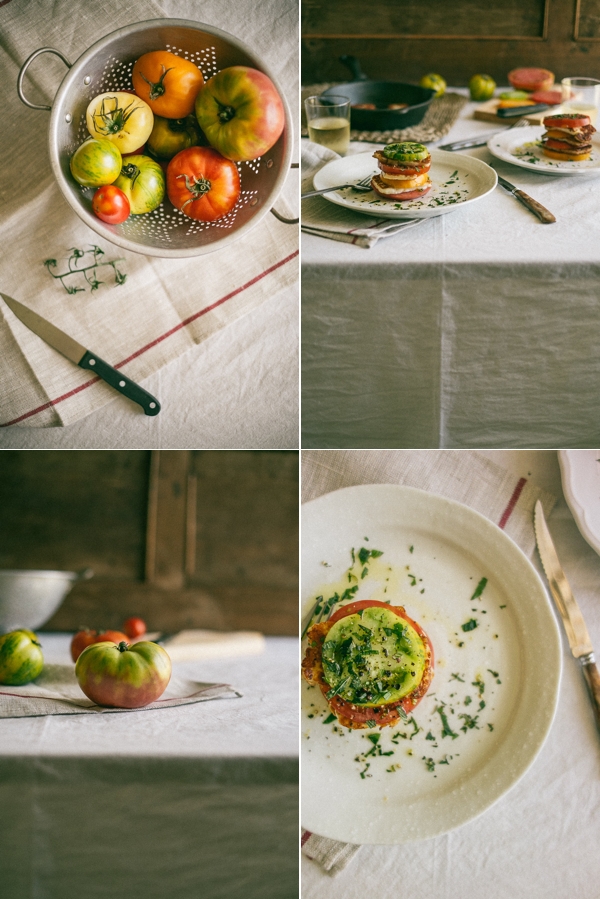 heirloom tomatoes and haloumi cheese