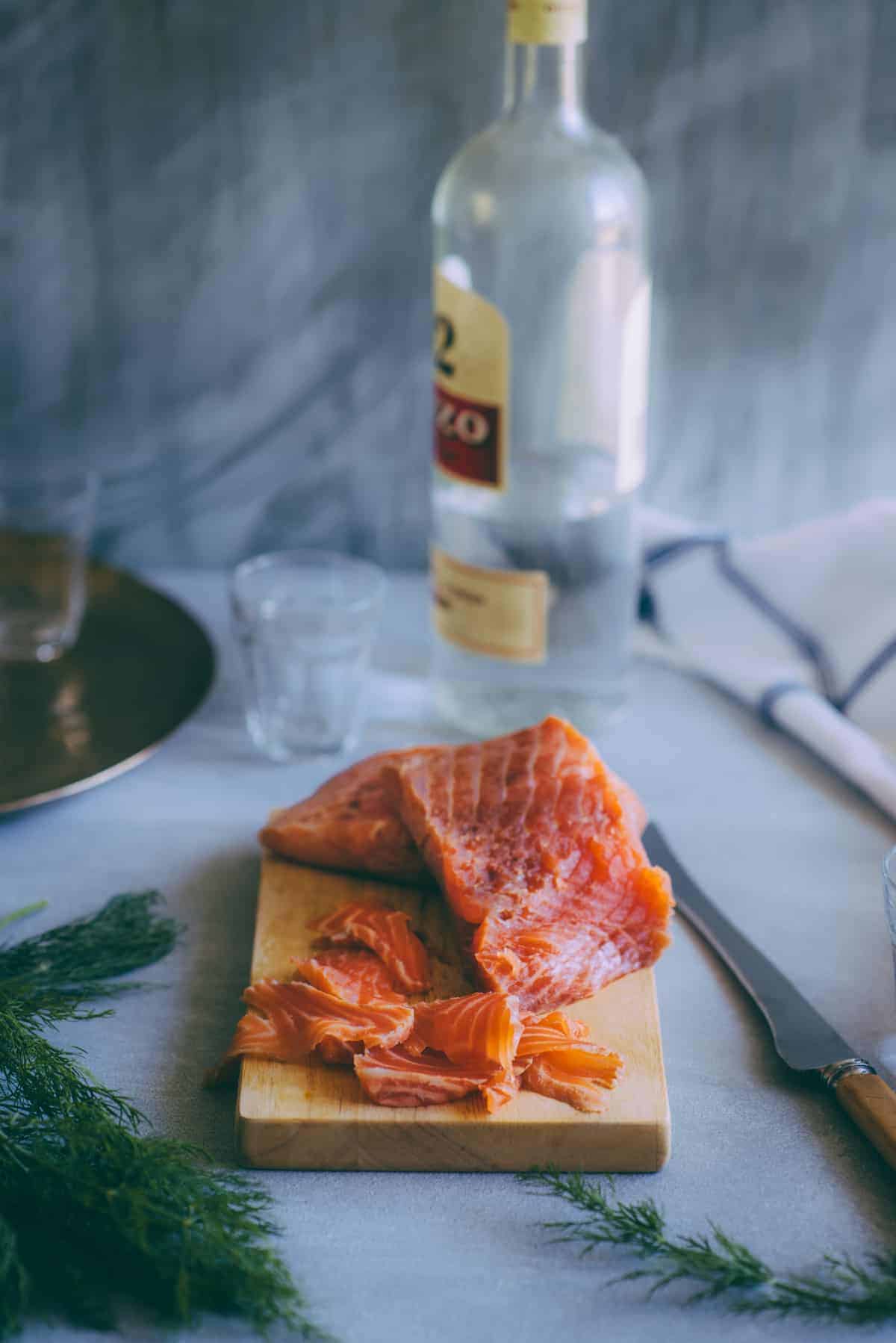 ouzo cured salmon