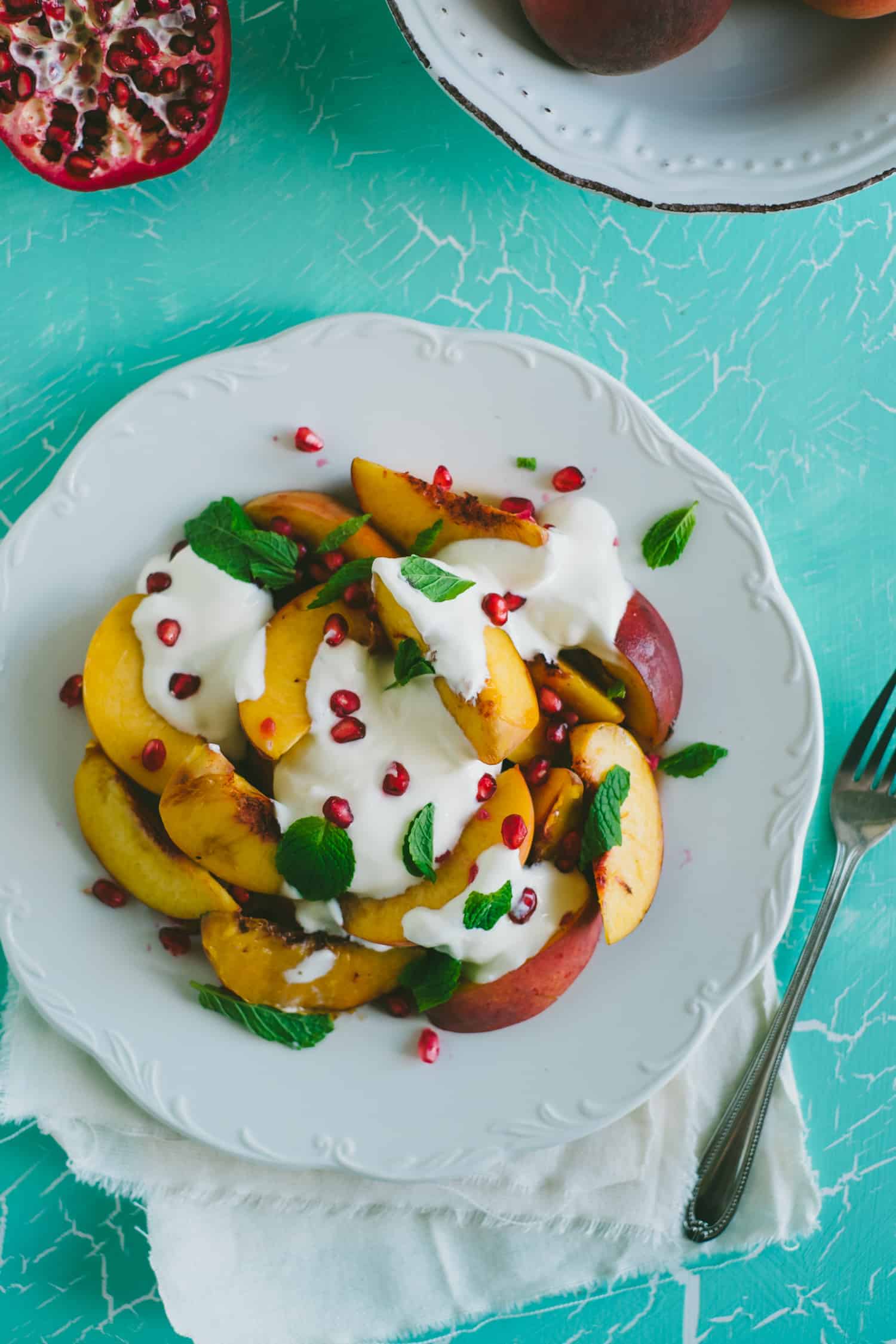 peach salad with yoghurt