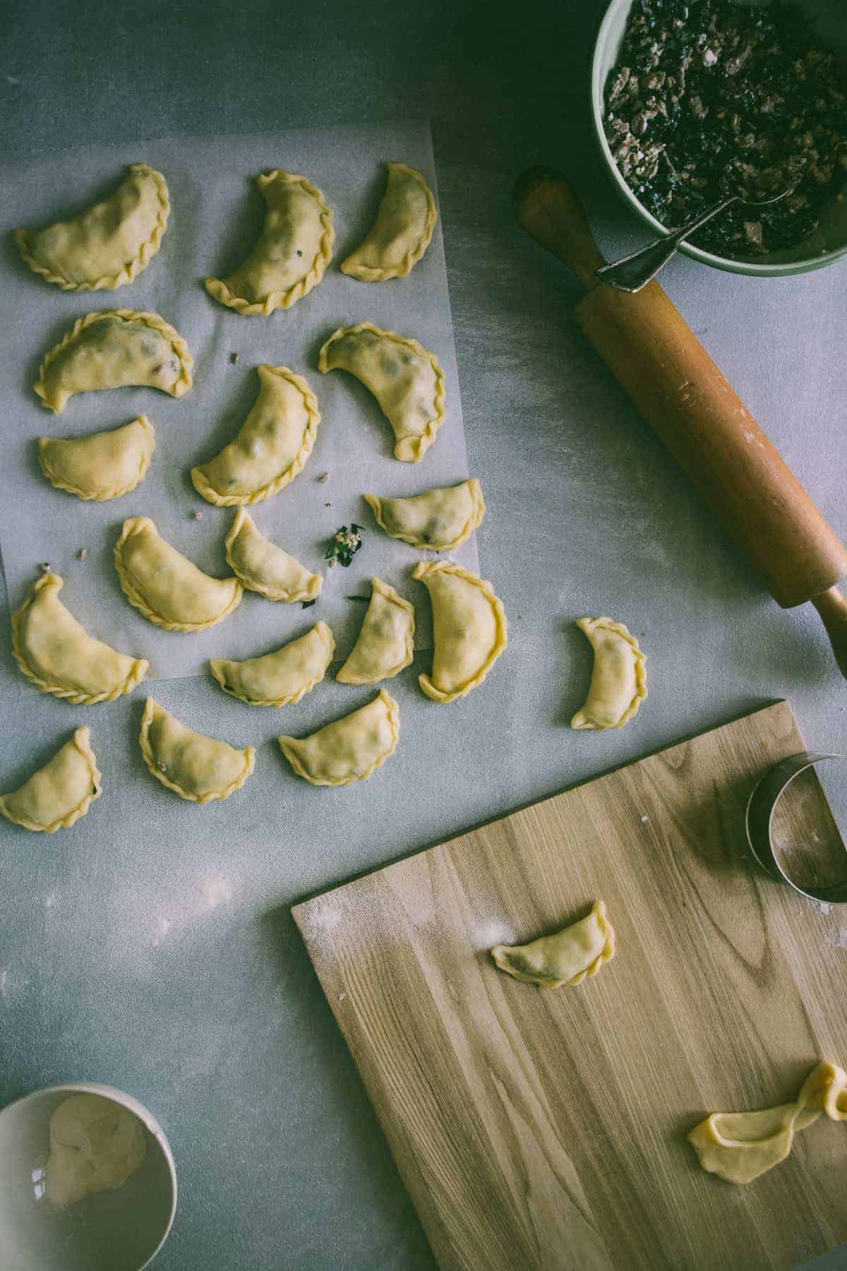 Making home made empanadas