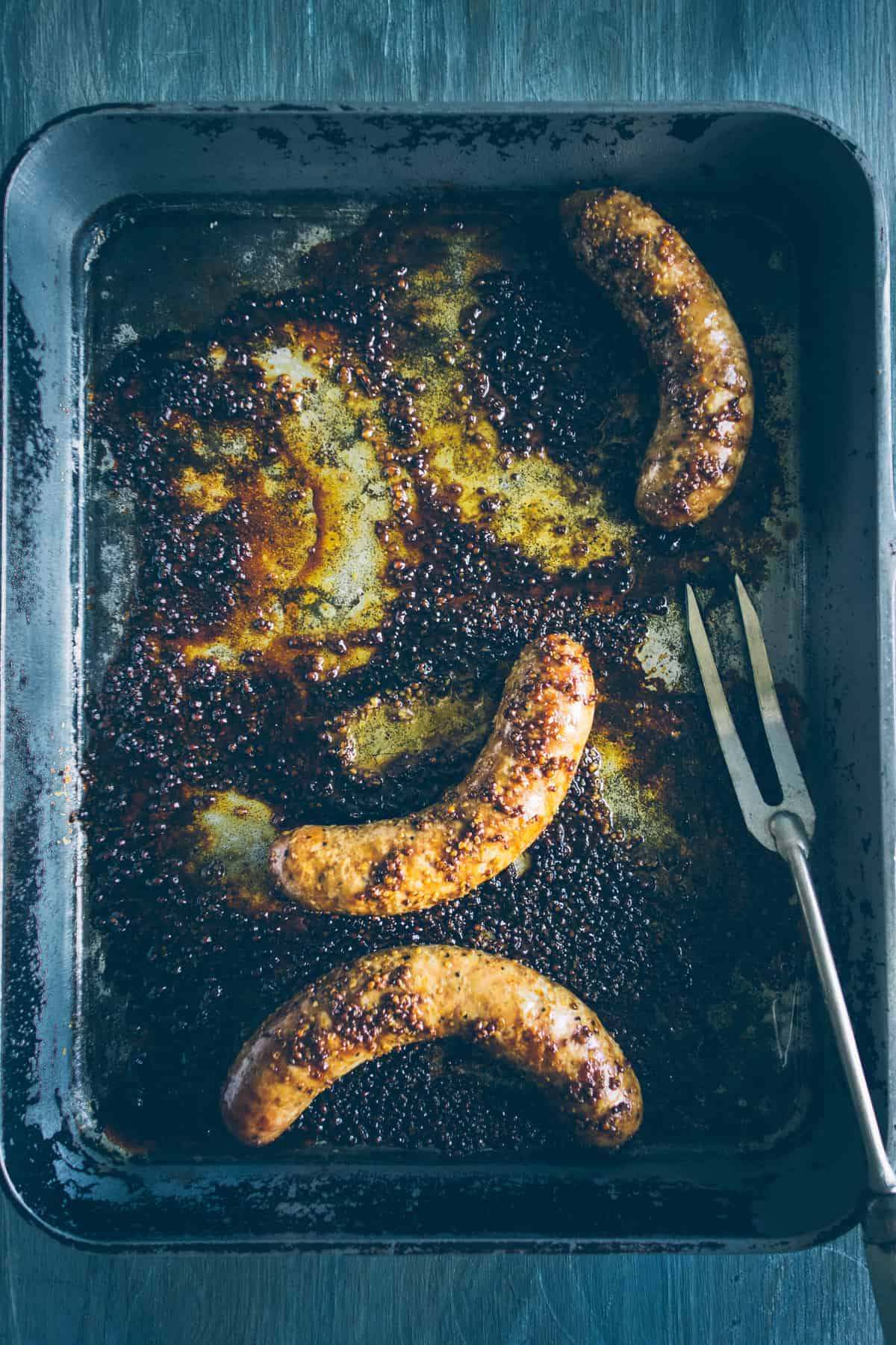 sausages with cauliflower mash