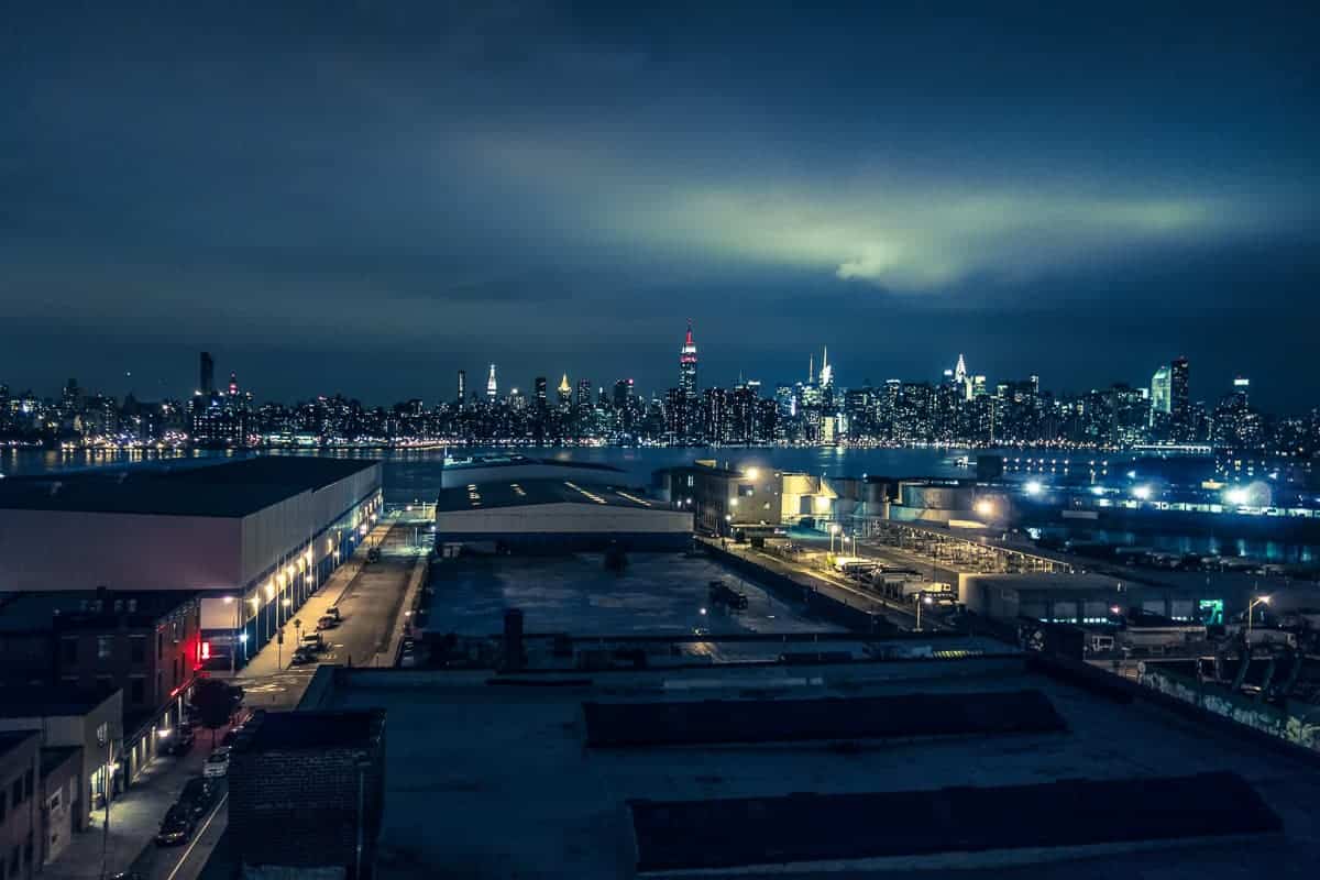 Manhattan view from Wythe Hotel rooftop bar