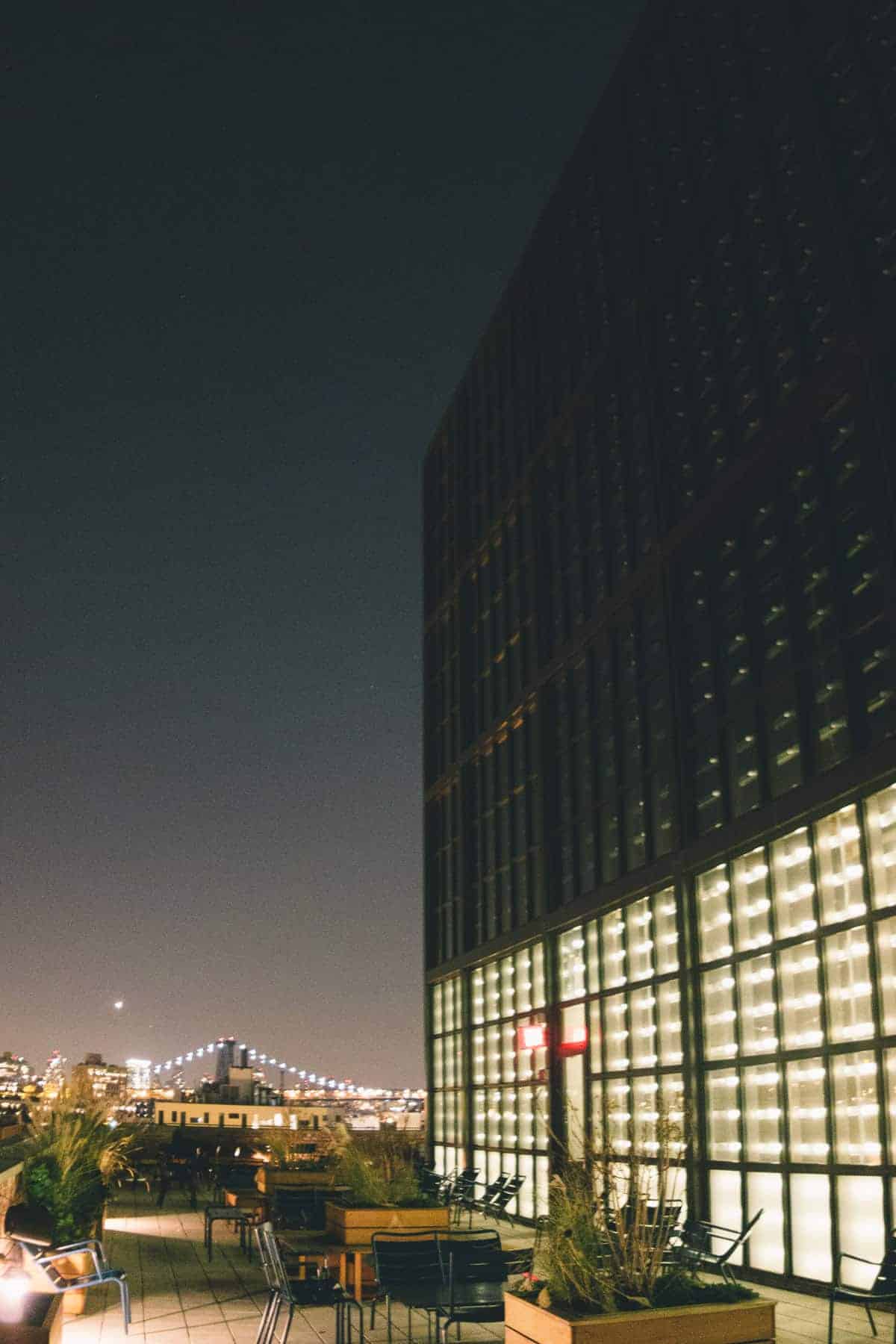 rooftop bar balcony Wythe Hotel Brooklyn New York