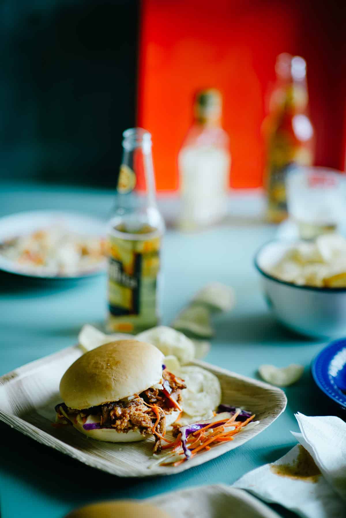 pulled pork sandwich with a bourbon barbecue sauce