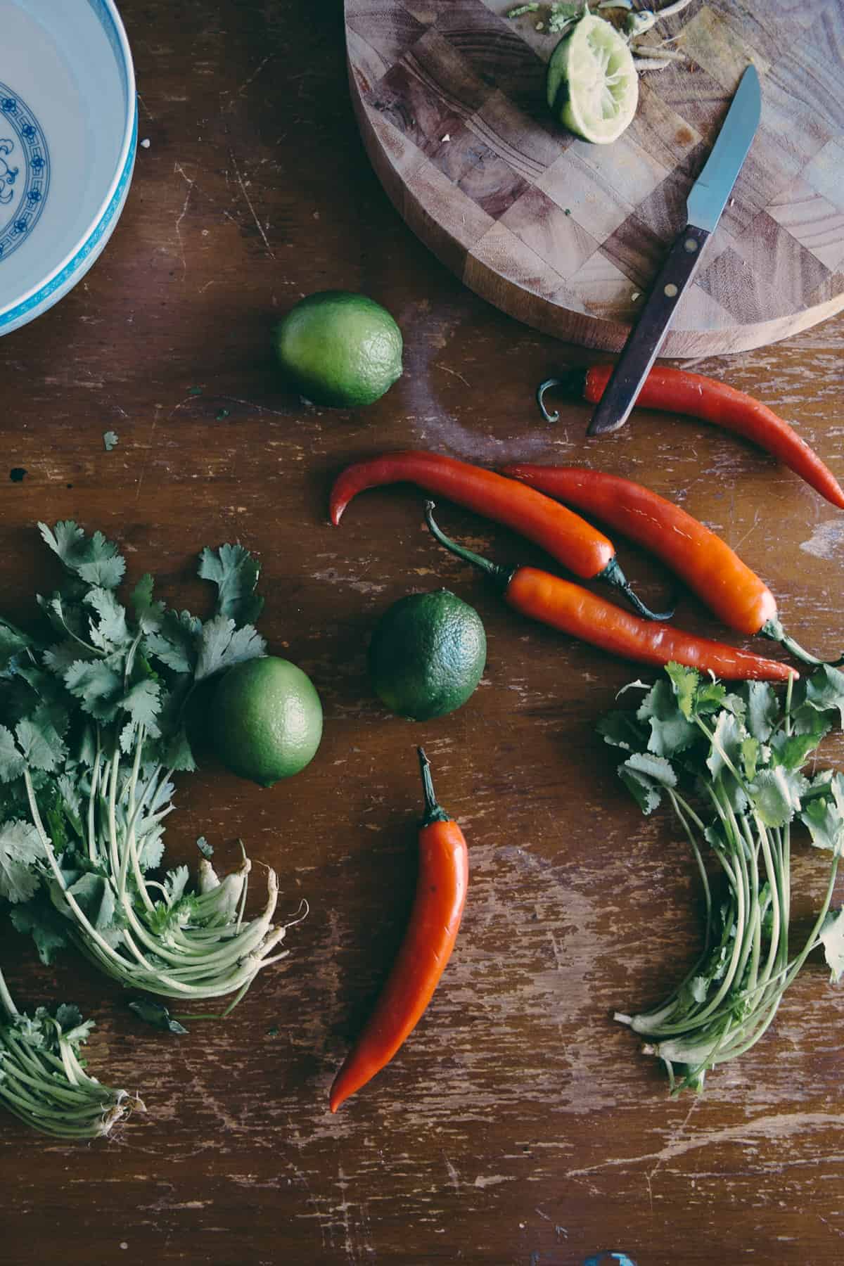 chilli, coriander and limes