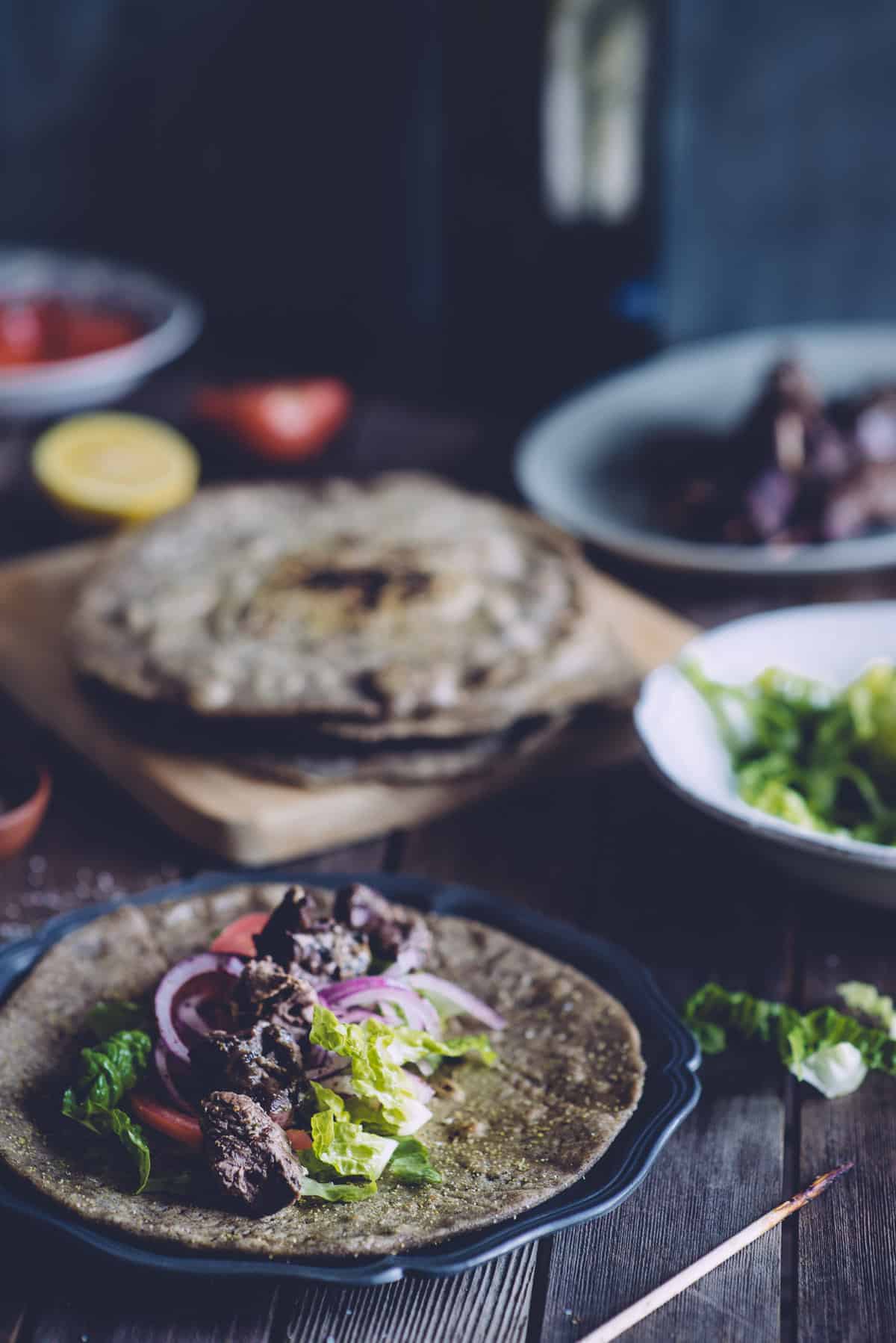 filling flatbreads made with buckwheat flour