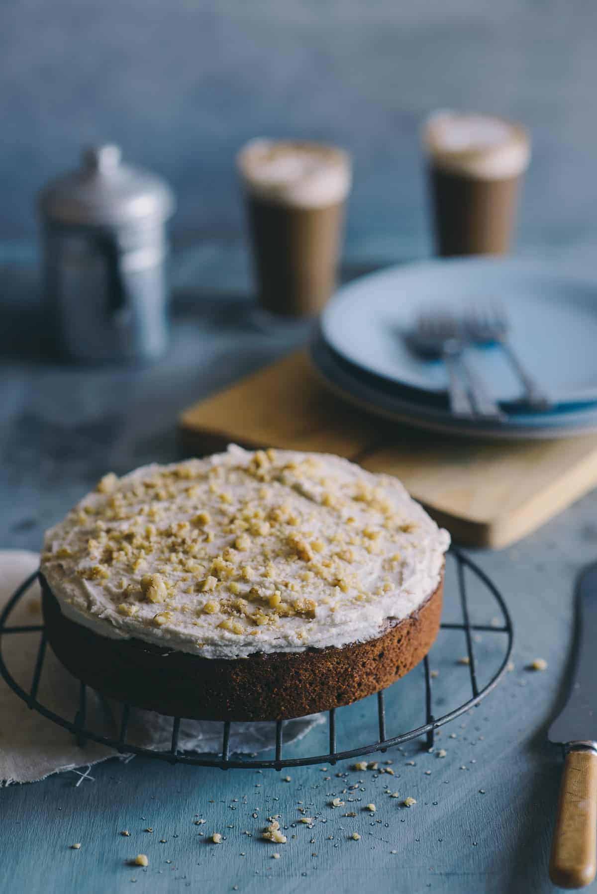 spelt flour carrot cake with whipped coconut cream