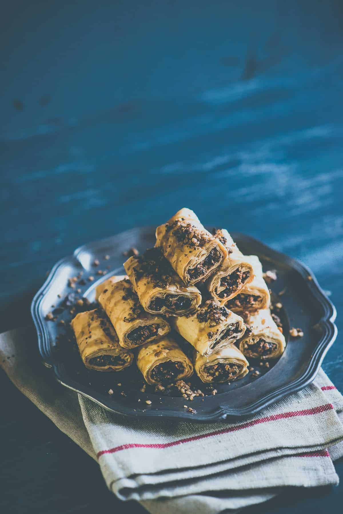 baklava with dark chocolate