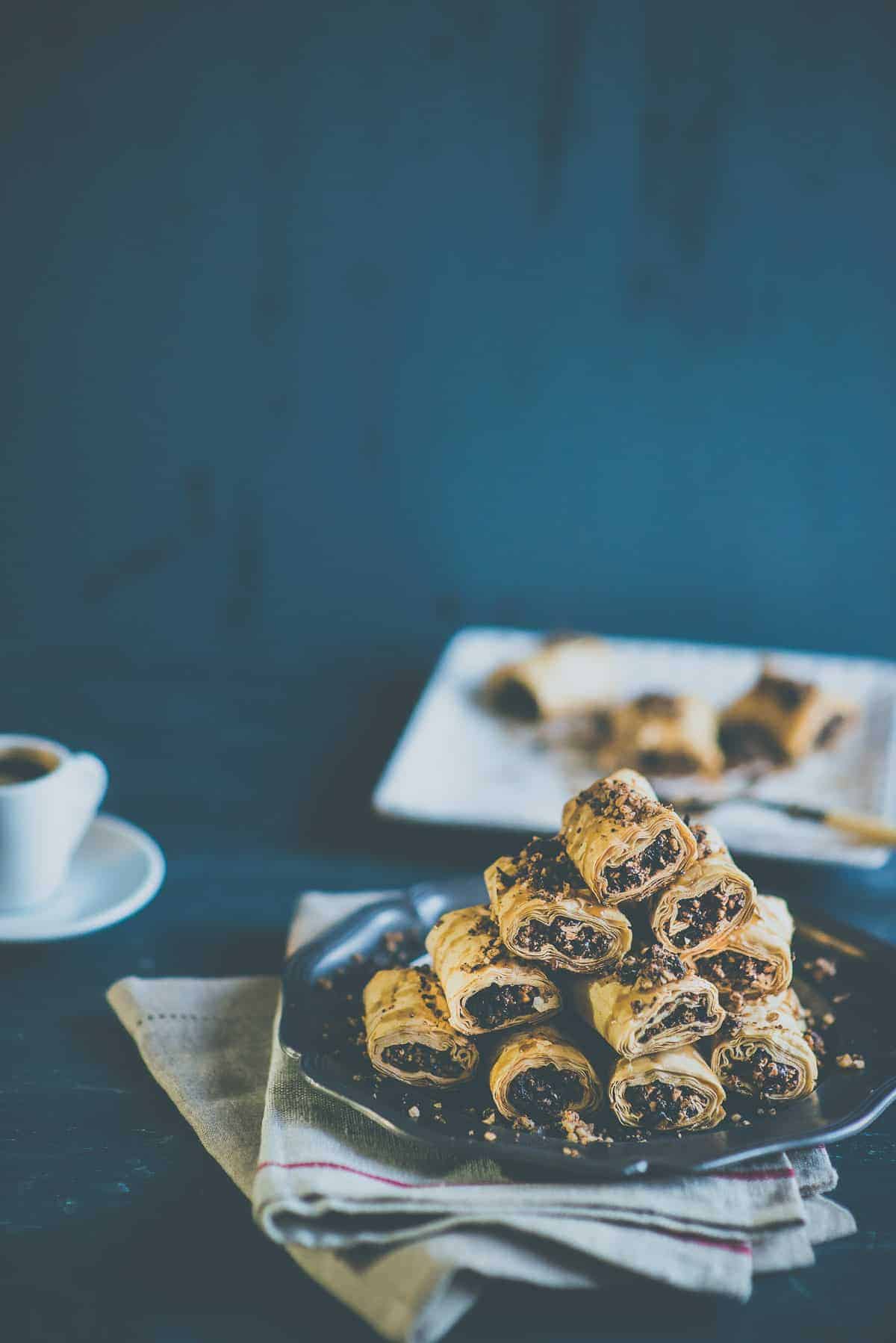 baklava with dark chocolate