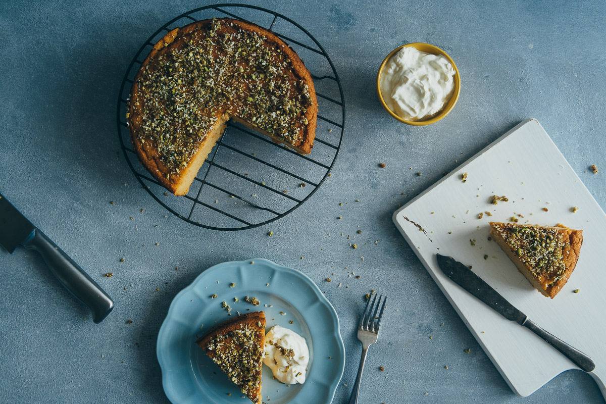 serving up orange and almond cake
