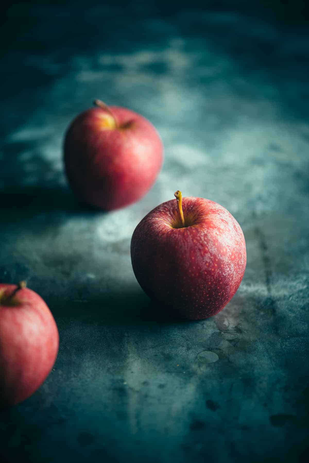 close up of red apples