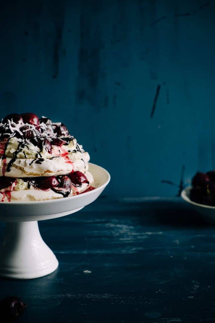 cherry chocolate pavlova