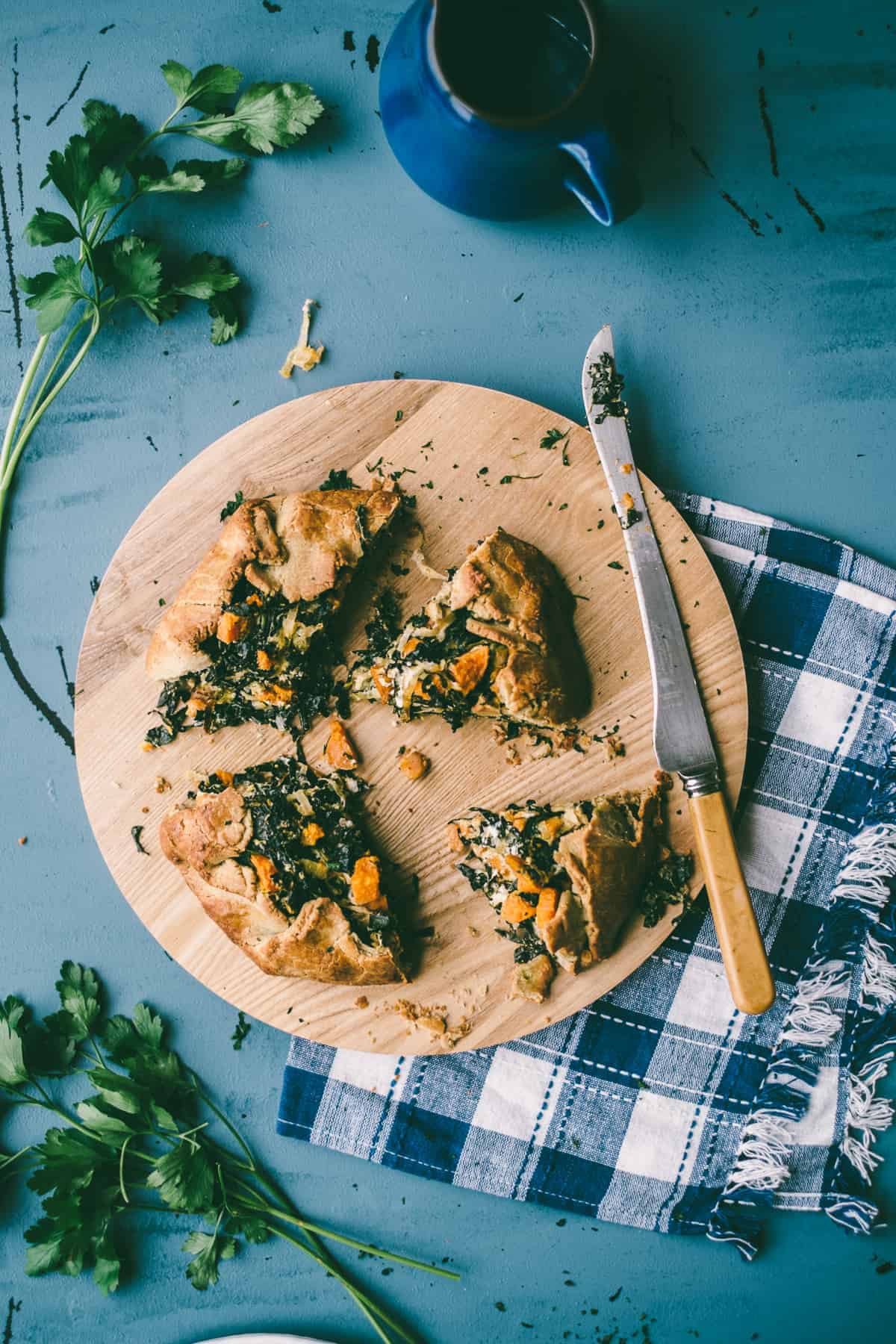 kale, feta and sweet potato pie