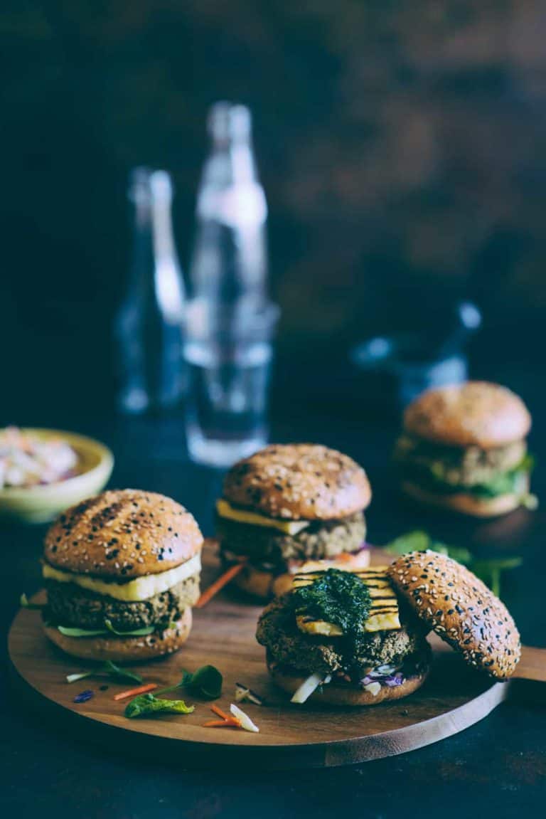 Chickpea And Quinoa Burgers With Halloumi Souvlaki For The Soul