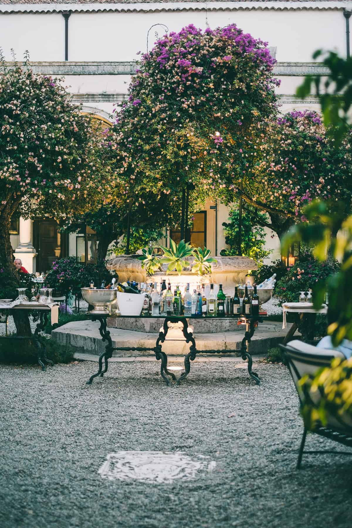 the courtyard of the San Domenico Palace Hotel Taormina Sicily