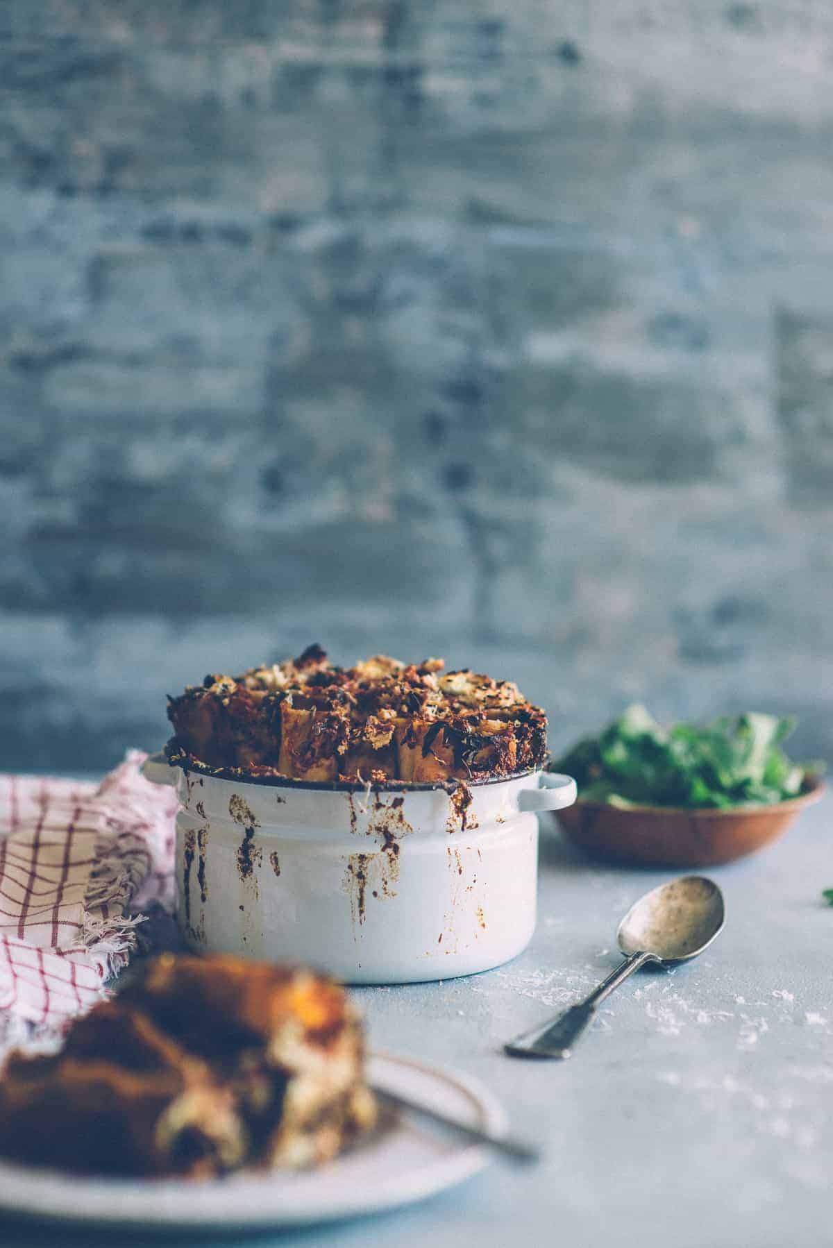 cannelloni cooked in a baking dish