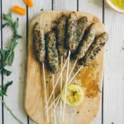 beef kofta served on a chopping board