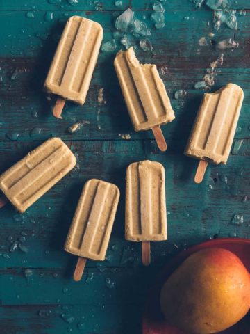 popsicles made form mango coconut and limes