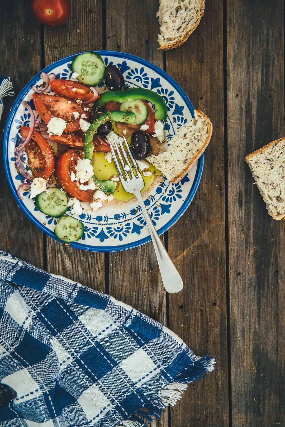 a salad made using feta cheese