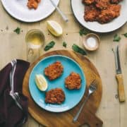 tomato fritters served on a plate