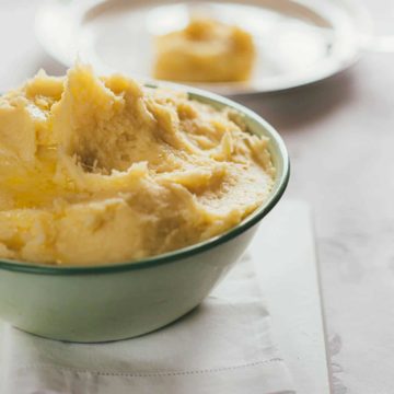 a bowl of parsnip mash on a table