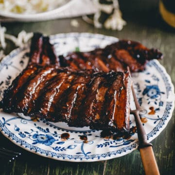 close up of cooked ribs