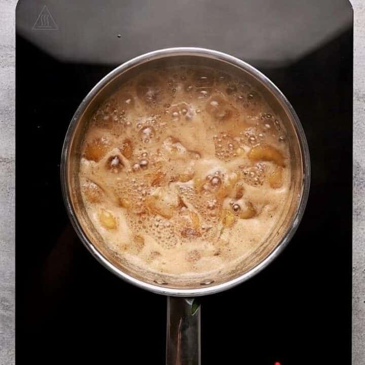 bananas bubbling in a pot