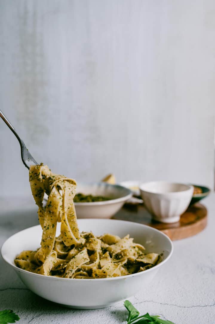 Easy Parsley Pesto with Walnuts and Lemon Souvlaki For The Soul