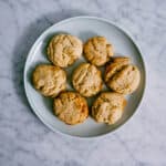 vegan lemon cookies on a plate.