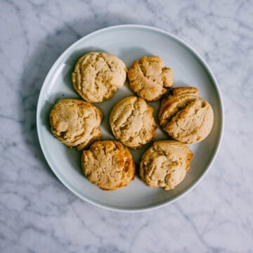 vegan lemon cookies on a plate.
