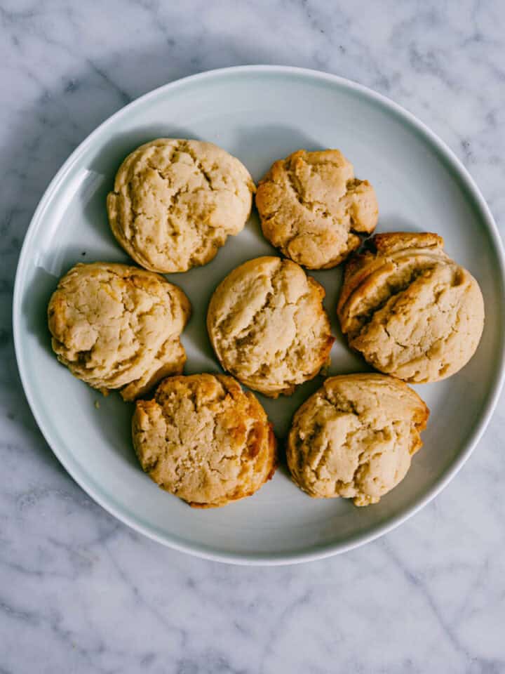 vegan lemon cookies on a plate.
